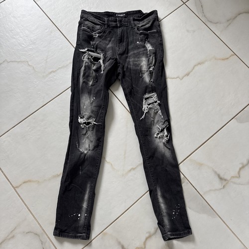 Y2k men ripped jeans - ripped, b